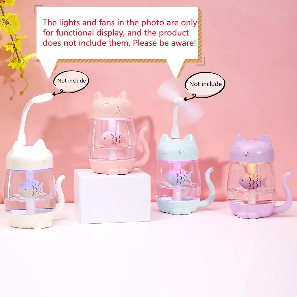 lamp Humidifier Air diffuser Compact Cat Humidifier Mini Cat Humidifier 350ML Pet Humidifier Portable Cat Air Moisturizer Small Cat-friendly Humidifier Cute Cat Design Humidifier Ultrasonic Cat Air Humidifier Whisper-quiet Cat Humidifier Desktop Cat Humidifier USB-powered Cat Air Moisturize