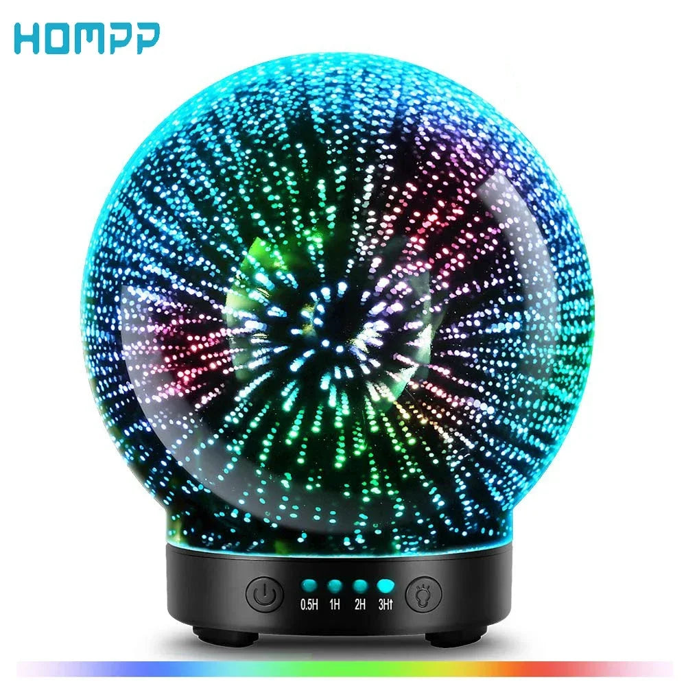 lamp Humidifier Air diffuser 3D glass aromatherapy diffuser Aromatherapy essential oil diffuser Glass ultrasonic diffuser LED light aroma diffuser 3D design essential oil diffuser Glass vaporizer for aromatherapy Aroma mist diffuser Contemporary 3D diffuser Elegant glass aromatherapy device 3D glass ultrasonic humidifier