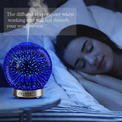 lamp  Humidifier  Air diffuser  3D glass aromatherapy diffuser  Aromatherapy essential oil diffuser  Glass ultrasonic diffuser  LED light aroma diffuser  3D design essential oil diffuser  Glass vaporizer for aromatherapy  Aroma mist diffuser  Contemporary 3D diffuser  Elegant glass aromatherapy device  3D glass ultrasonic humidifier