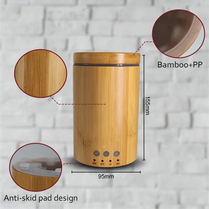 Humidifier  Air diffuser  Bamboo essential oil diffuser  Aromatherapy bamboo diffuser  Natural bamboo aroma diffuser  Decorative essential oil diffuser  Eco-friendly oil diffuser  Bamboo design aromatherapy device  Compact bamboo diffuser  Ultrasonic bamboo mist maker  Stylish essential oil diffuser  Bamboo-inspired aroma dispenser  Elegant bamboo oil diffuser  Quiet operation bamboo diffuser  Bamboo home fragrance diffuser  Eco-conscious aromatherapy tool  Modern bamboo essential oil diffuser